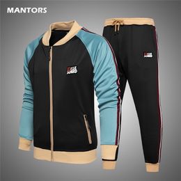 Jacket Pants Tracksuits 2020 Men Set Autumn Sportswear Casual Long Sleeves Mens Suit Winter Brand Two Pieces Set High Street New LJ201126