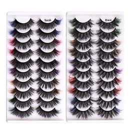 Thick Curly Color Fake Eyelashes Extensions Light Soft Messy Crisscross Reusable Hand Made Multilayer Fake Lashes Beauty Makeup for Eyes Easy to Wear DHL