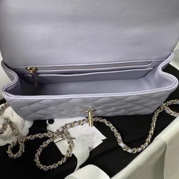 7A Top Quality Ladi Crossbody Digner Light Gold Mini Handbag Classic Fashion Leather Name Brand 20CM Lingge Flap Bag Multicolor Original Gift Box