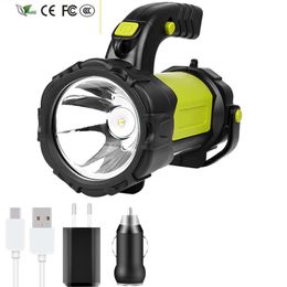 New Z40T80 LED super bright camping fishing hiking light USB rechargeable COB flashlight built-in battery emergency power Yunmai