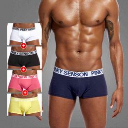 Men Sexy Breathable Gay Trunks Solid Soft Male Panties Cotton Underwears Boxers Shorts Underpants Men's Boxer G220419