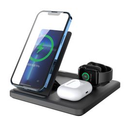 3 in 1 Wireless Chargers Stand For iPhone 13 12 Pro Max Mini Magnetic Charging Dock Station Fit Airpods Pro Apple watch Charger Samsung Huawei Phones