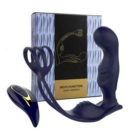 Sex Toy Massager Male Prostate Massager Vibrator Anal Plug Silicone Stimulator Butt Delay Ejaculation Ring Toys for Men Couples Toy