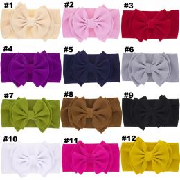 Hair Accessories Solid Double Bow Hairband Baby Girls Colour Matching Big Bowknot Headband 24 Colours newborn photo headwear