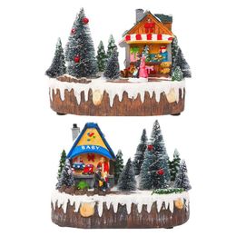 Christmas Decorations House Village Commissary Collectible Buildings For Home Xmas Gifts Scene Light Up OrnamentsChristmasChristmas