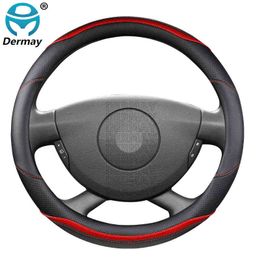 For Renault Trafic Car Steering Wheel Cover Microfiber Leather sCarbon Fibre Mode Car Accessories J220808