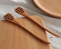 18.5cm Wood Honey Stirring Honey Spoons Honeycomb Carved Honey-Dipper Flatware GCB14670