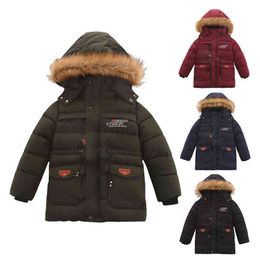 Fashion Boys Down Jackets For Children 5-14 Year Winter Children Clothes Warm Hooded Outerwear Jacket Boy Thick Warm Jackets J220718