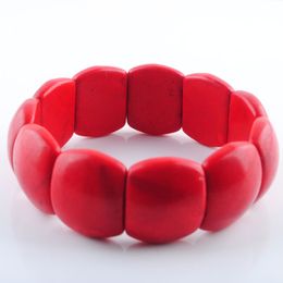 Handmade Howlite Strands Bracelets Energy Turquoise Beads Stretch Bracelet Bangles For Men Friendship Jewelry Gift BK304