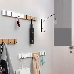 Creative Kitchen Bathroom Hanger Hook Modern Wall-mounted Home Wooden Hooks Key Holder Wall Hook Home Clothes Sundries Organiser 201021