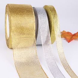 Chair Covers 10roll 1/2" 12mm Golden Glitter Metallic Jewelry Ribbon Gold color 250yds (1 Roll 25yds)