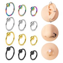 3pcs Stainless Steel Captive Hoop Nose Septum Ring Piercing Earring Tragus Eyebrow Ear Cartilalge Lip PA Nipple Body Jewellery