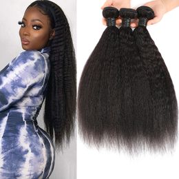 -Cabello humano 100% virgen Bundles de cabello liso para mujeres 3/4 PCS T1B/30 Color natural Dos tonos Remy Afro Ombre Yaki Weave Grueso Factory Factory Outlet