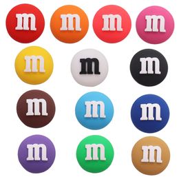 MOQ 20Pcs PVC Kawaii Colourful Chocolate Cute Charms For Clog Sandals Shoe Accessories Buckle Decoration For Women