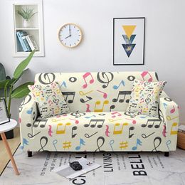 Chair Covers Colourful Music Notes Violin Pattern Print Fashion Sofa Cover Dresser Decoration Home Accessories And Tool Couch CoverChair