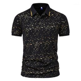 Men's Polos Summer men's  Shirt 2022 Cold Print Stand-up Collar Soft Cotton Streetwear Cool Casual Tops