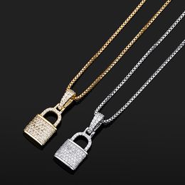 Solid Lock Pendant Necklace For Women 925 Sterling Silver High Quality Fine Jewelry Accessories 14K Gold