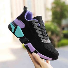 Daddy shoes women 2022 four seasons Vintage Colour Paris daily round head low top lace up sports air cushion running shoes