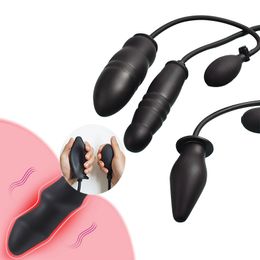 Nuevo Expansor Anal Tapón Butt Silicone Dildo Massager Sexy Toys Inflatable para Hombre Mujer Productos Backyard