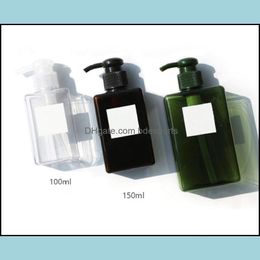 Press Head Emsion Bottle Tetragonal Protable Design Bath Shampoo Cosmetic Container Utensils Petg Material Drop Delivery 2021 Packing Bottle