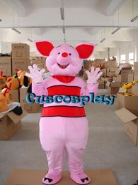 Mascot doll costume Pink pig cartoon mascot Costume happy smile fancy dress halloween christmas carvinal party costume adult size welcome op