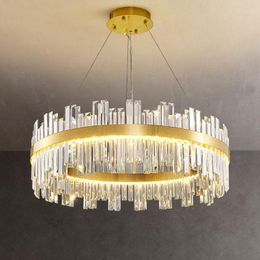 Pendant Lamps Luxury Crystal LED Chandelier For Living Room Bedroom Home El Gold Modern Ceiling Lamp Decoration Lighting FixturePendant