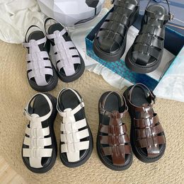 Sandalen Frauen weiche Leder -Ins Sommerschuhe Römische Mode tägliche Urlaub weibliche Fußwears und Schuhe Sa Sa