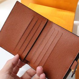 Men Designers wallet women mini purse high quality genuine leather credit card holder black fashion coin pouch Business card Luxur239r