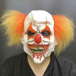 -Herror Red nariz Hair Joker Máscara Cosplay Demon Scary Demon Palha