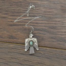 Pendant Necklaces Retro Tibetan Eagle Dangle Necklace For Women Gypsy Ethnic Statement Drop Amulet Stone Cute Bird 30M617PendantPendant