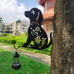 Decorative Objects & Figurines Metal Black Animals Figurine Ornaments For Garden Yard Fence Tree Hanging Decor Outdoor Lawn Landscape Decora