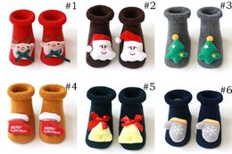 Infant Christmas Socks Baby Xmas Newborn Anti Slip Sock Cartoon Cute Winter Warm Floor Socks Kids Clothing