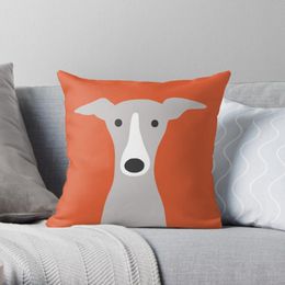 dog pillow case covers UK - Pillow Case Greyhound | Italian Cute Whippet Dog Polyester Decor Home Cushion Cover 45*45cm