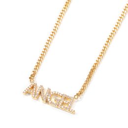 Custom Name Necklaces 9mm Mini Letters cz Necklace Pendant for Women Cubic Zirconia Fashion Hiphop Jewelry