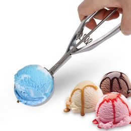 Ice Cream Spoon Kitchen Tools 3 Size Stainless Steel Spring Handle Mash Potato Watermelon Ball Scoop Home Kitchen Accessories