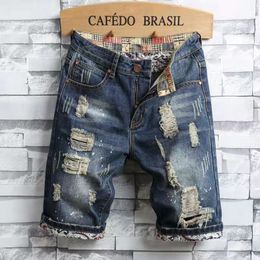 Mens Pants Shorts Jean Purple Jeans Short Coconut Trees Graffiti Ripped Capris Shkinny Jeans Designers Men S Clothing 769