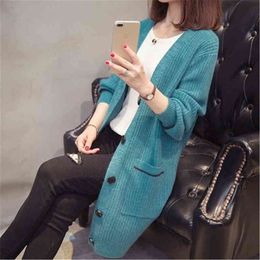 Women's Sweaters 2021 New Autumn Winter Sweater Vest Women Mid Long Spring And Autumn Loose Clothing Korean Fashion Sweater Jacket ZY5795 J220915