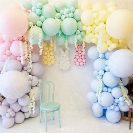 Colorful Macarons Balloon Garland Arch 1st Birthday Party Decoration Kids Wedding Birthday Latex Baloon Baby Shower Boy Girl 220527