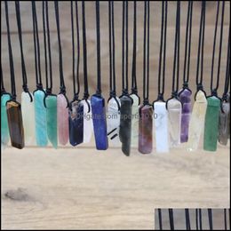 Arts And Crafts Reiki Chakra Natural Stone Slice Point Pendants Necklace Healing Amethyst Rose Quartz Lapis Labradorite Wom Sports2010 Dhdao