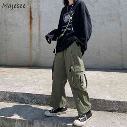 Pantaloni cargo Uomo Cinghie Design Stile coreano Autunno Gotico Allentato Moda casual Streetwear Tasche unisex Pantaloni Hip Hop Abbigliamento G220507