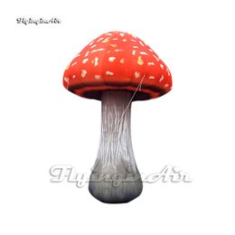 Outdoor Simulated Red LED Inflatable Mushroom Model Luminous Blow Up Mushroom Balloon Light For Club Party Decoration