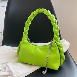 Evening Bags Ladies Candy Color Chain Shoulder Bag High Quality Net Celebrity Messenger Fashion Handbag Braided Underarm BagEvening