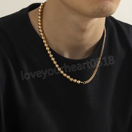 Gold/Silver Ball Bead Chain Choker Necklace for Women Men Vintage Chunky Thick Clavicle Necklaces 2022 Jewelry