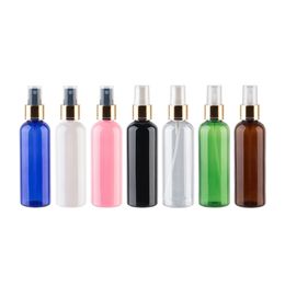 100ml X 30 Empty Makeup Setting Spray Pump Plastic Bottle With Gold Aluminum Collar 100cc Perfume Cosmetic PET Bottle Container T200819