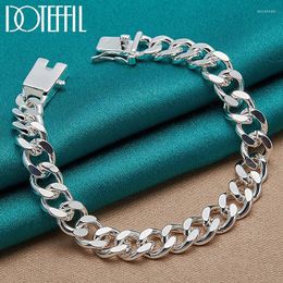 Link Chain 925 Sterling Silver 8mm Side Bracelet For Men Women Wedding Engagement Party JewelryLink Lars22