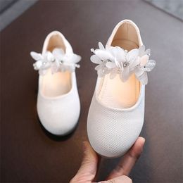 Baby Girls Sandals Sweet Round Toe Flower Beaded Dance Shoes Toddler Kids Girl Princess Shoes Sandals Single Shoes Sandale fille 220527