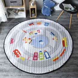 950g Baby Play Mats Children Carpet Lion In The Nursery Carpet Storage Bag for Toys Soft Cartoon Animals Kids Room Decoration 210402