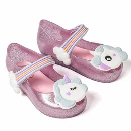 2020 Unicornio Nuevo verano para mini zapatos Sandalias Dargon Sandals Jelly Shoe Fish Mouth Girl Non-Slip Kids Sandaldler292y