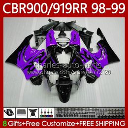 Fairings Kit For HONDA CBR 919RR 900RR 900CC 919CC CBR919 CBR900 RR CBR919RR 98 99 Body 127No.73 CBR 900 919 RR CC 1998 1999 CBR900RR Purple black 1998-1999 OEM Bodywork