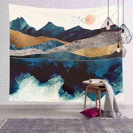 Modern Minimalist Landscape Wall Carpet Nordic In Restaurant Murals Bedroom Background Cloth Bedside Cabinet Home J220804